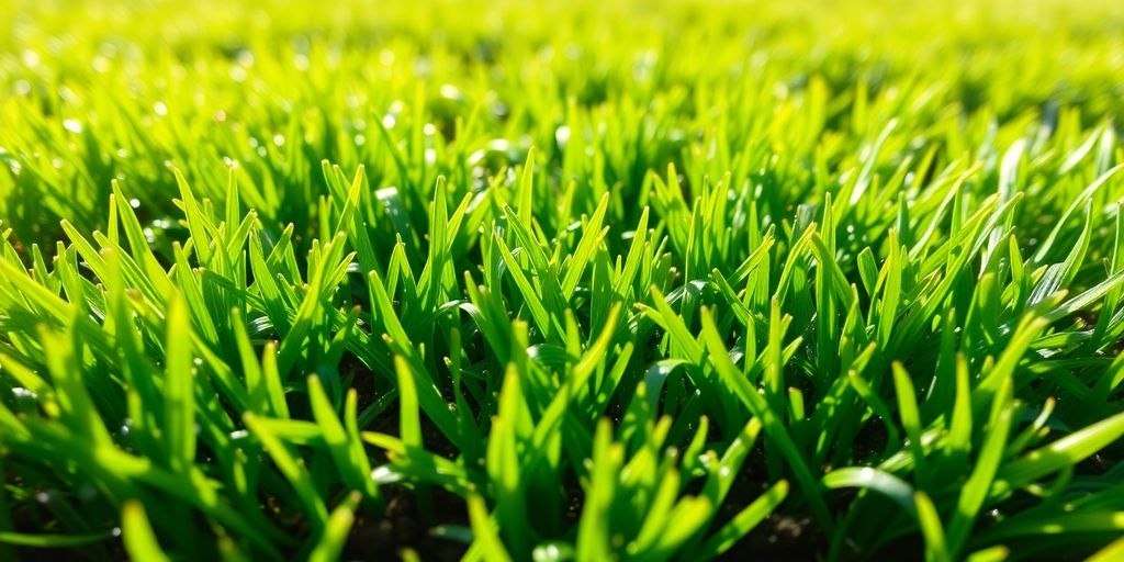 Close-up of vibrant green Edmond sod grass.