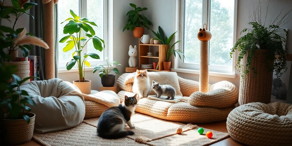 Cozy cat-friendly home environment for first-time owners.