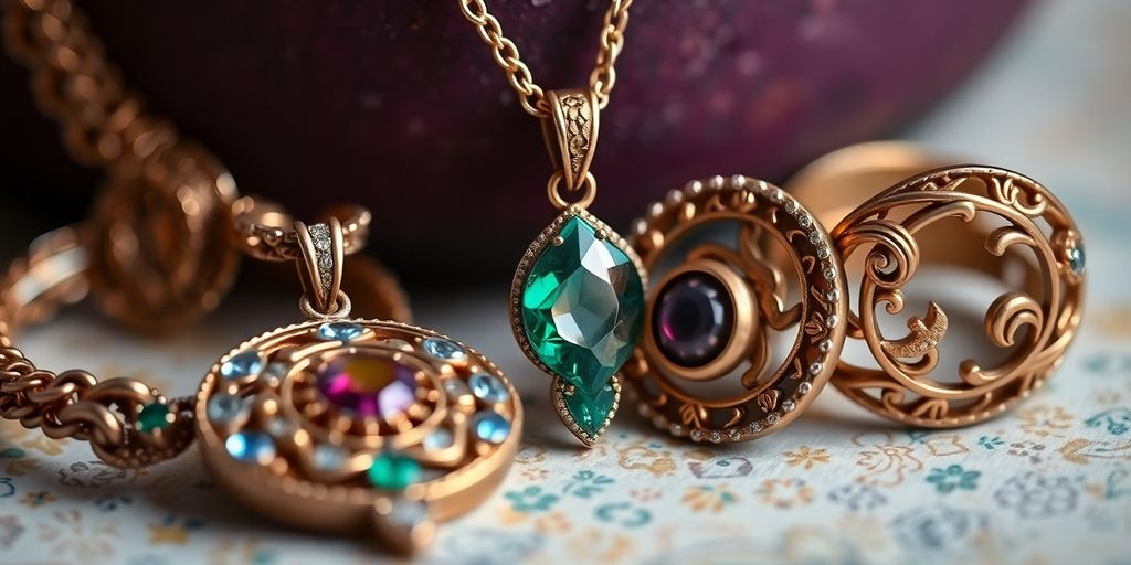 Elegant handcrafted zodiac jewelry pieces on display.