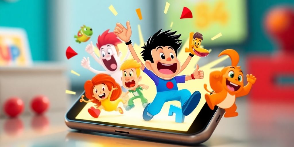 Bright, playful Google game characters, instant fun.