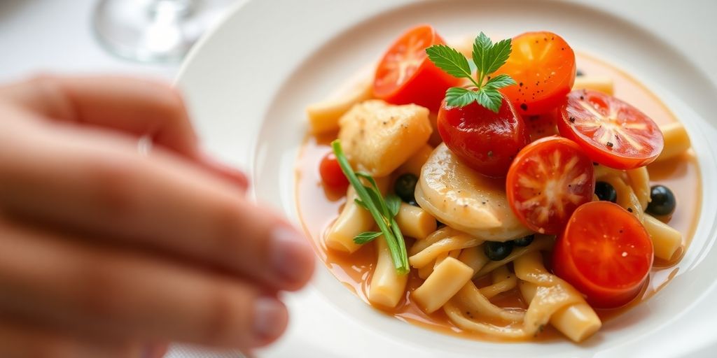 Service à table d'un repas gastronomique français traditionnel.