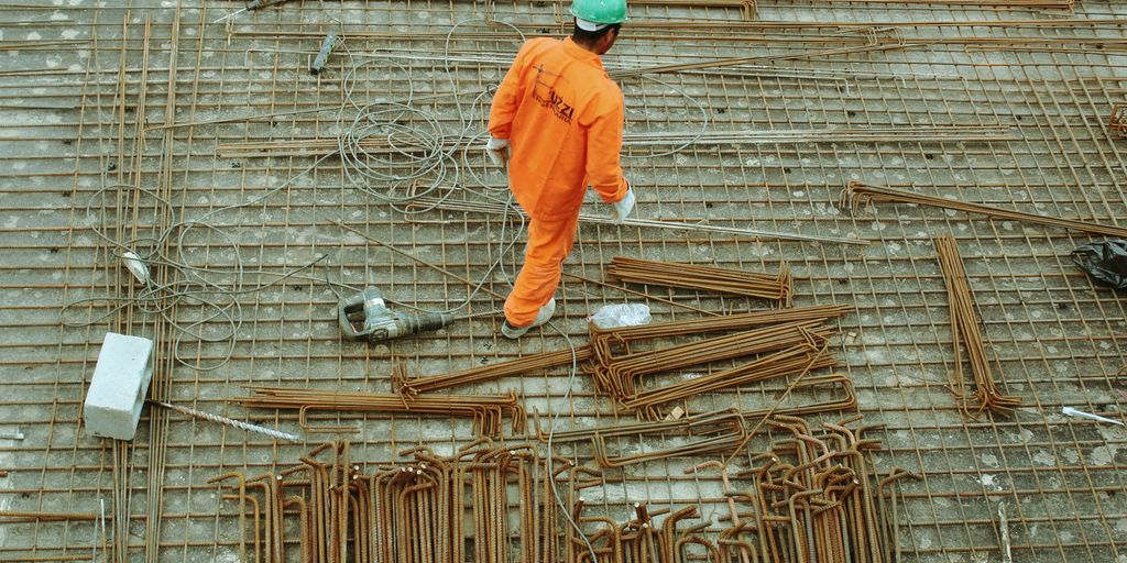 man walking on construction site