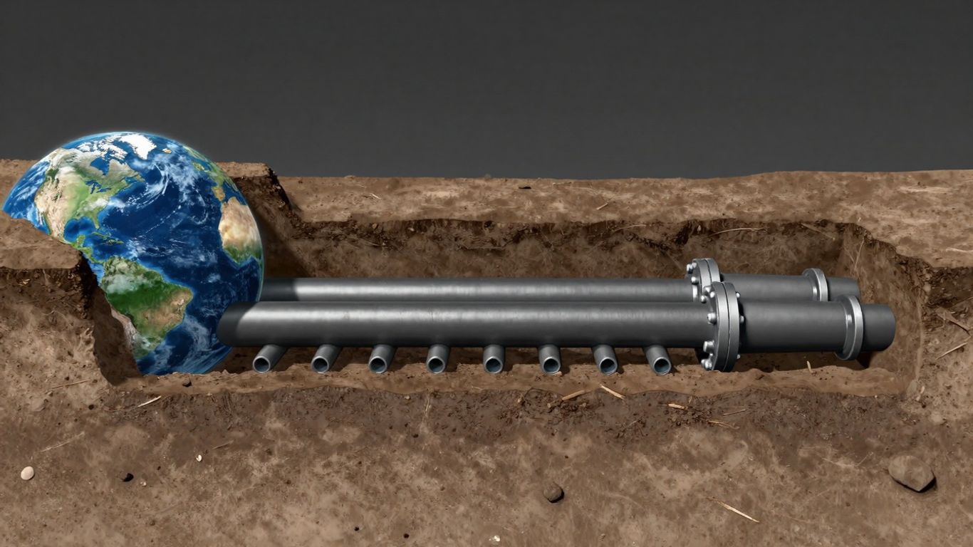 Diagram of a Canadian well buried in the ground.