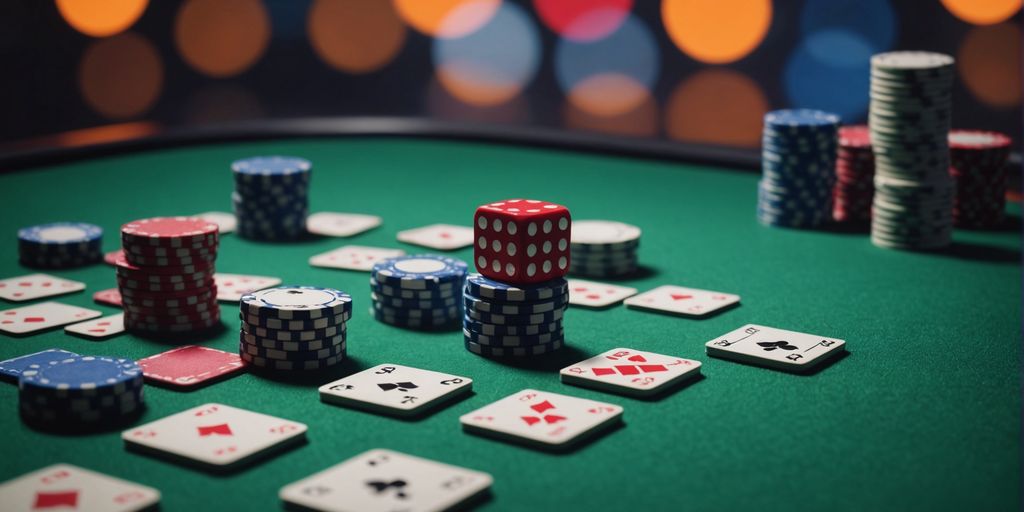 Fusion of Poker and Mahjong tiles in a futuristic style