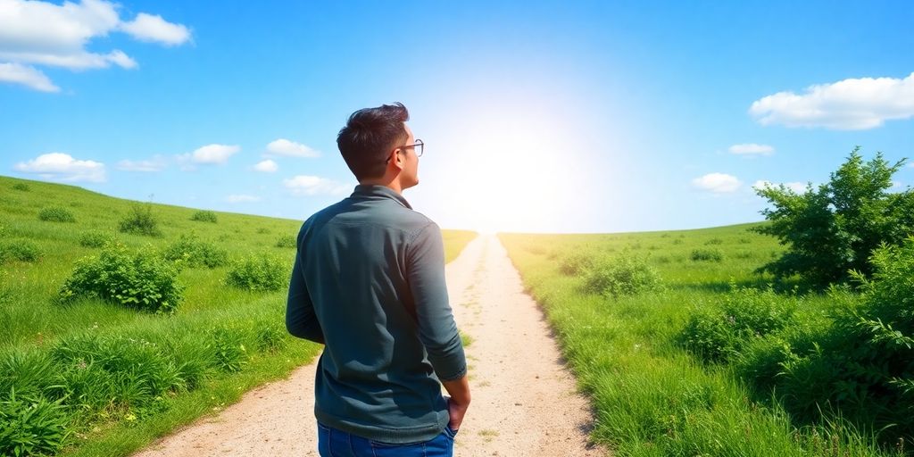 Person looking at diverse career pathways.