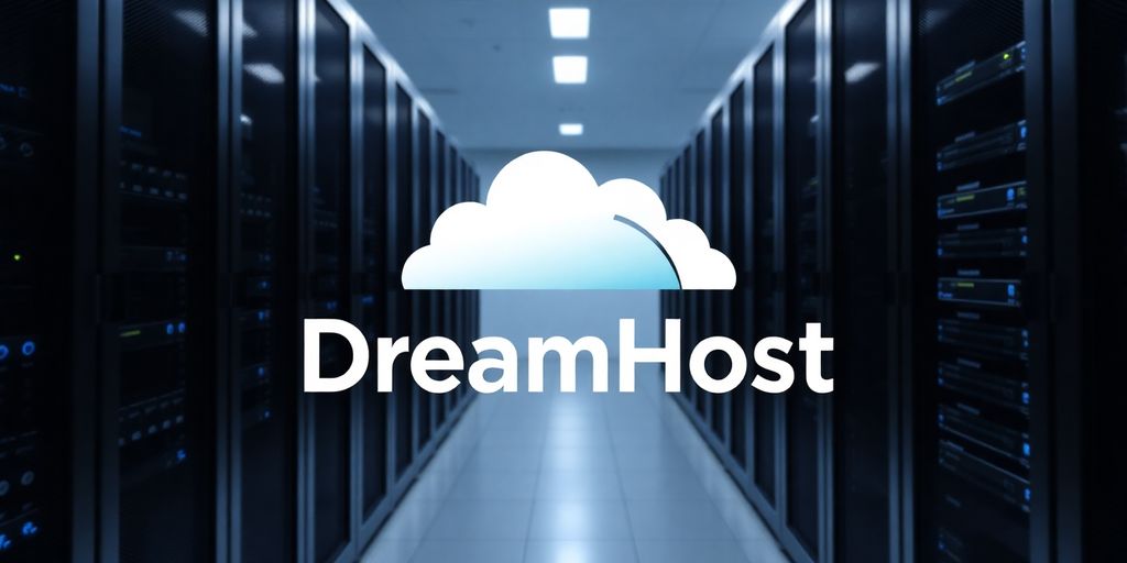 DreamHost logo with hosting servers.