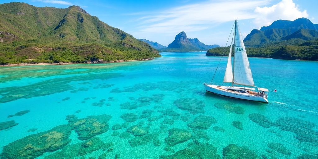 Komodo Island cruise with clear waters and lush scenery.