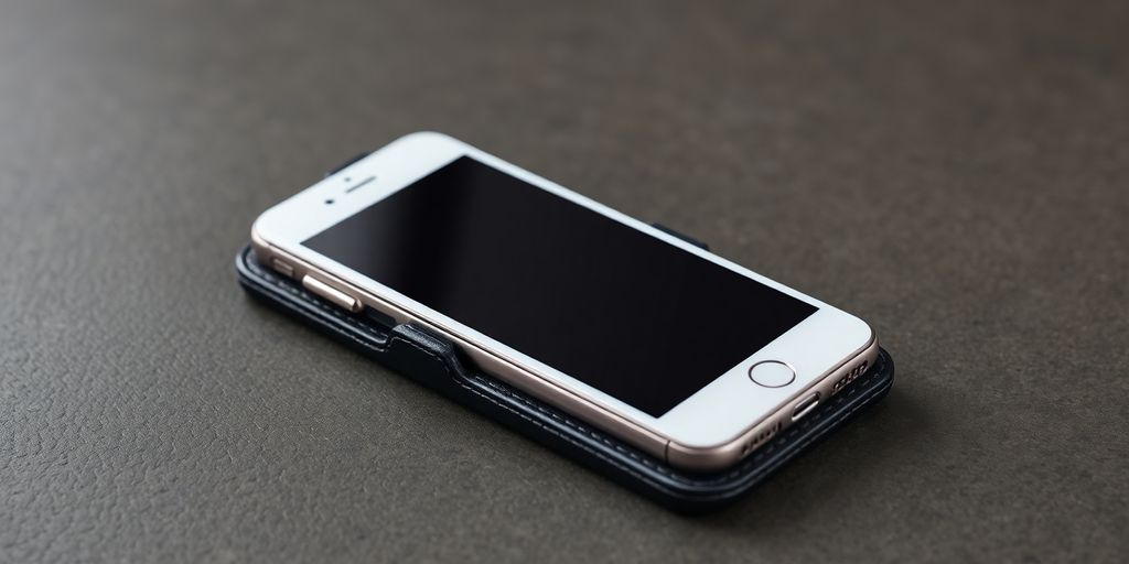 iPhone 6 flipcase protecting a modern smartphone.