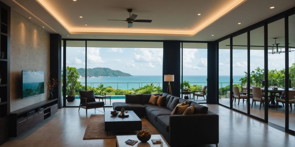 Phuket villa with ocean view and modern amenities.