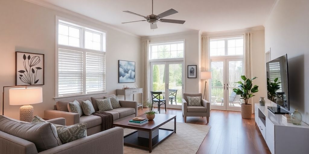 Modern home interior after remodeling with fresh decor.