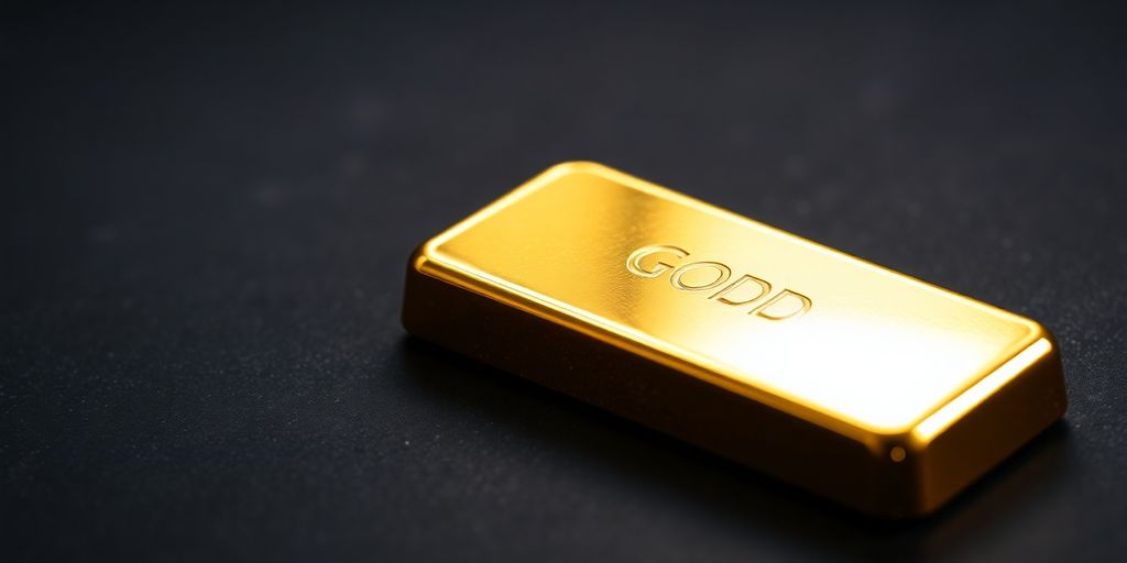 Lingot d'or sur fond sombre