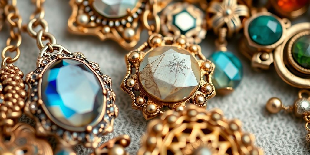 Bijoux anciens avec des détails raffinés et élégants.