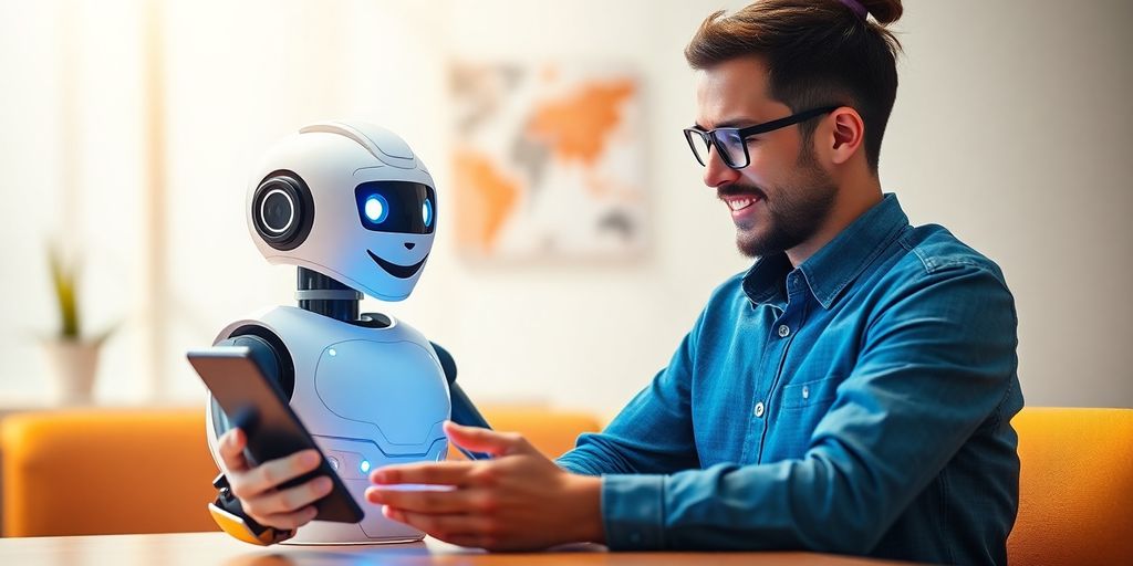 Imagem de um chatbot interagindo com um usuário.