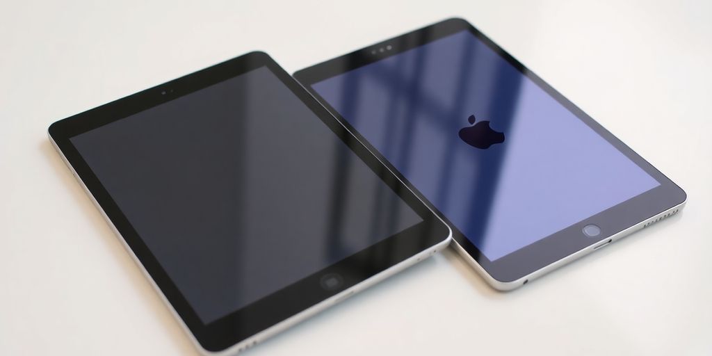 Two tablets, one Samsung, one Apple, side-by-side.