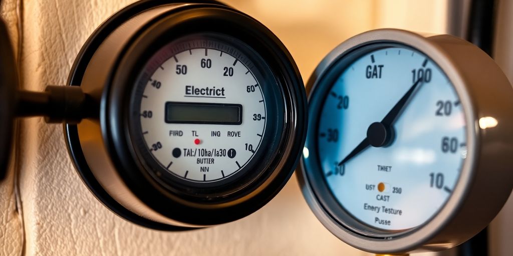 Gas and electric meter in a house