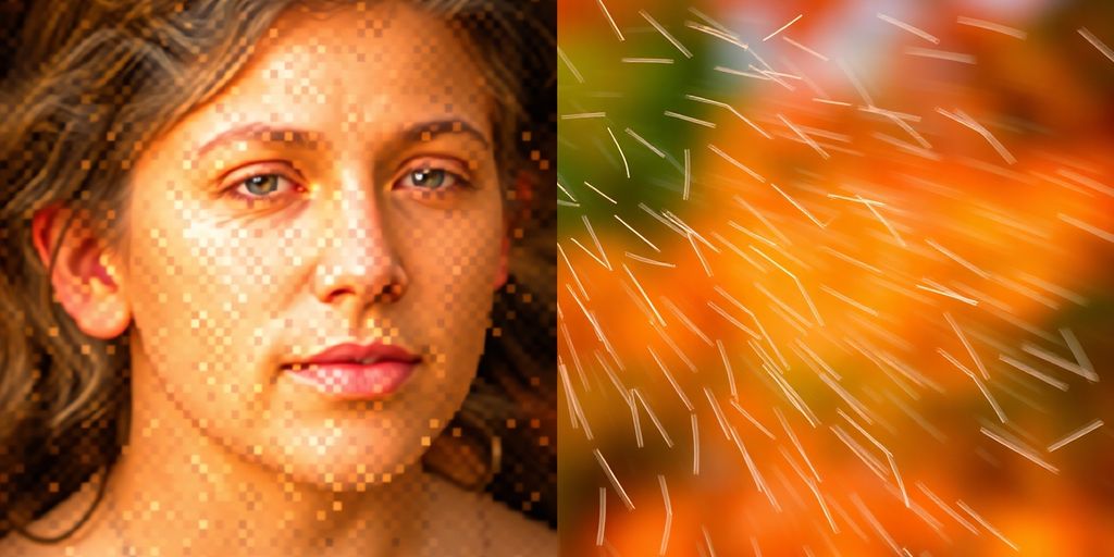 Crystal clear image next to blurry image