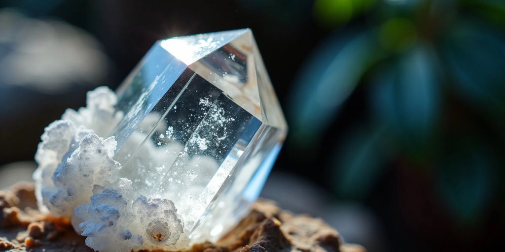 Cristallo di quarzo con sfondo scuro