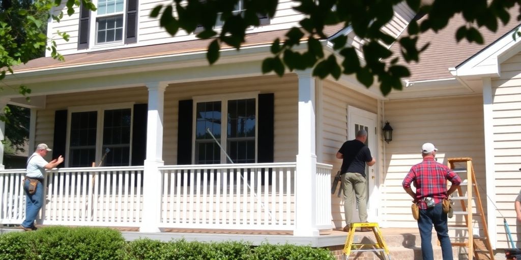 Peachtree City home being renovated by construction professionals.