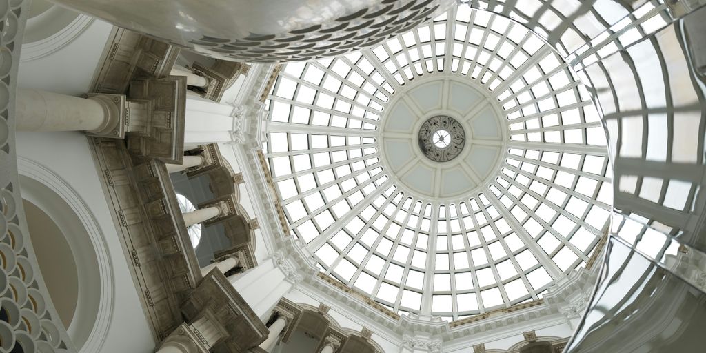 white and brown dome ceiling