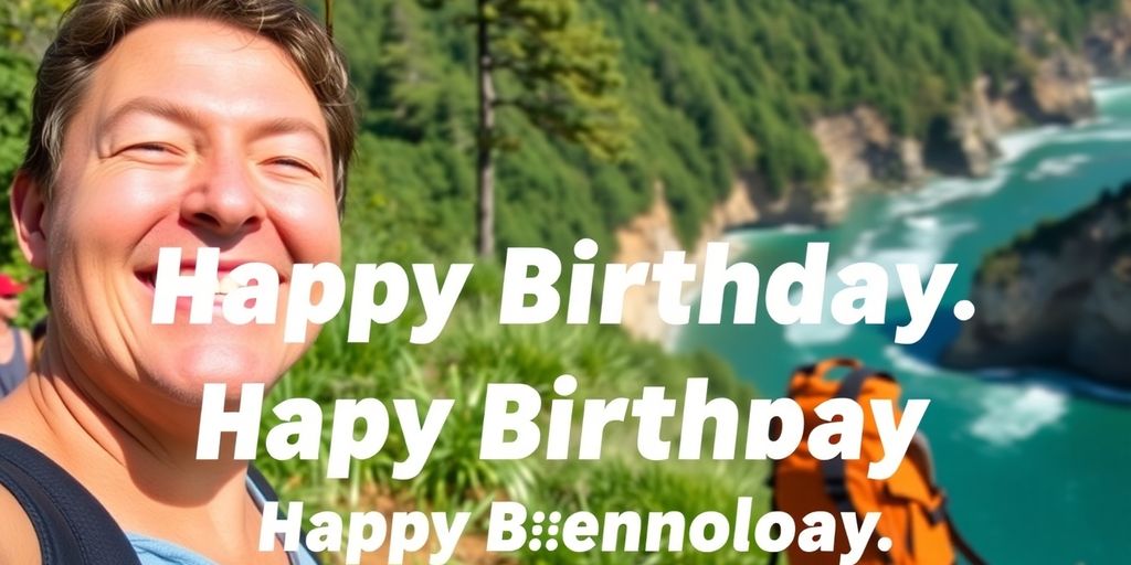 Couple hiking in nature, celebrating a birthday adventure.