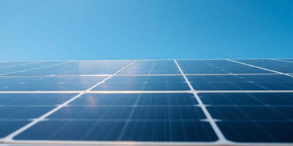 Panneaux solaires sous le soleil