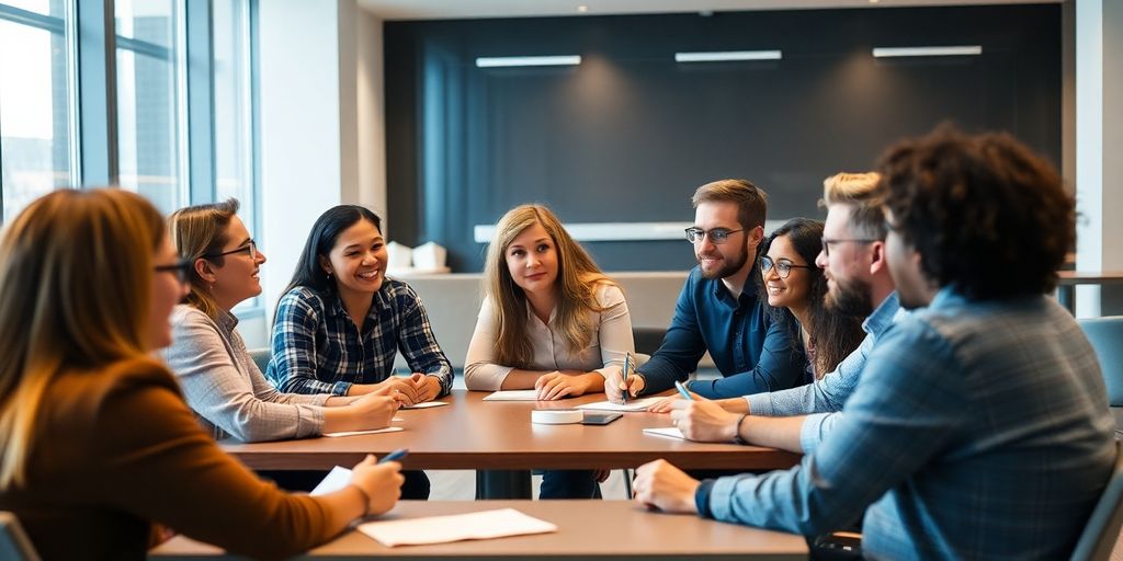 People participating in a lively focus group discussion.