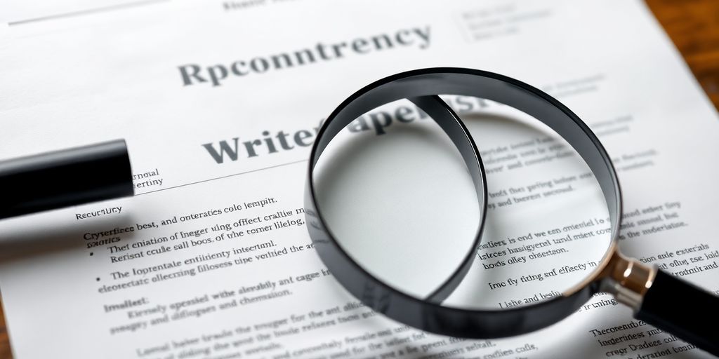 Magnifying glass on a cryptocurrency whitepaper.