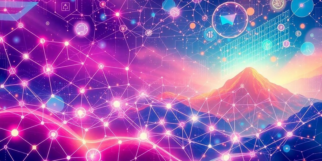 Illustrative digital landscape of decentralized finance ecosystem.