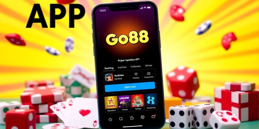 Hình ảnh điện thoại với ứng dụng Go88 trên màn hình.