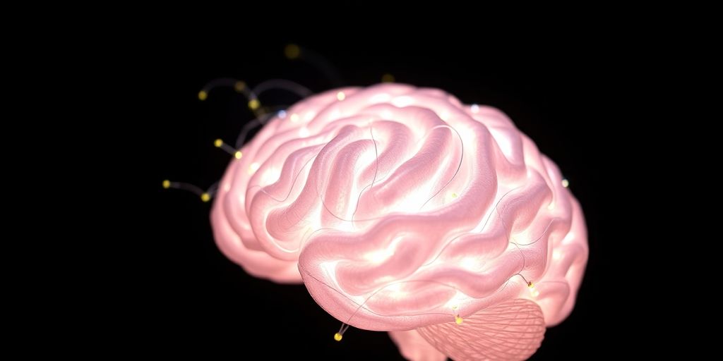 AI brain with light connections