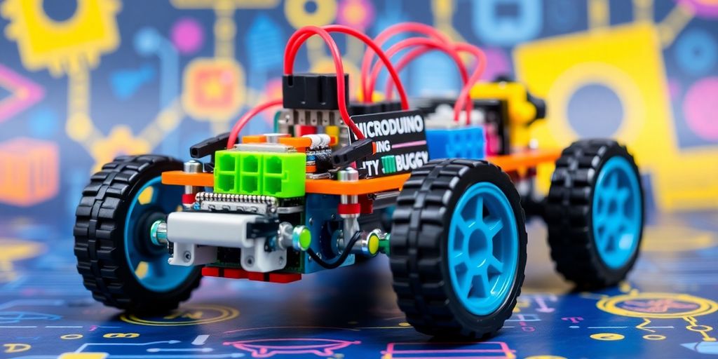 Colorful Microduino Itty Bitty Buggy for tech-savvy teens.