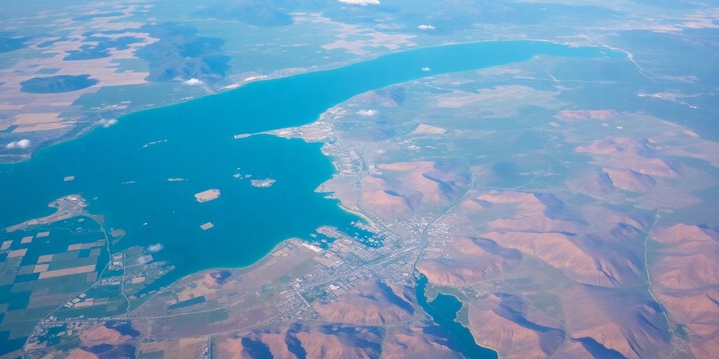 Diverse global landscapes with scattered human settlements.