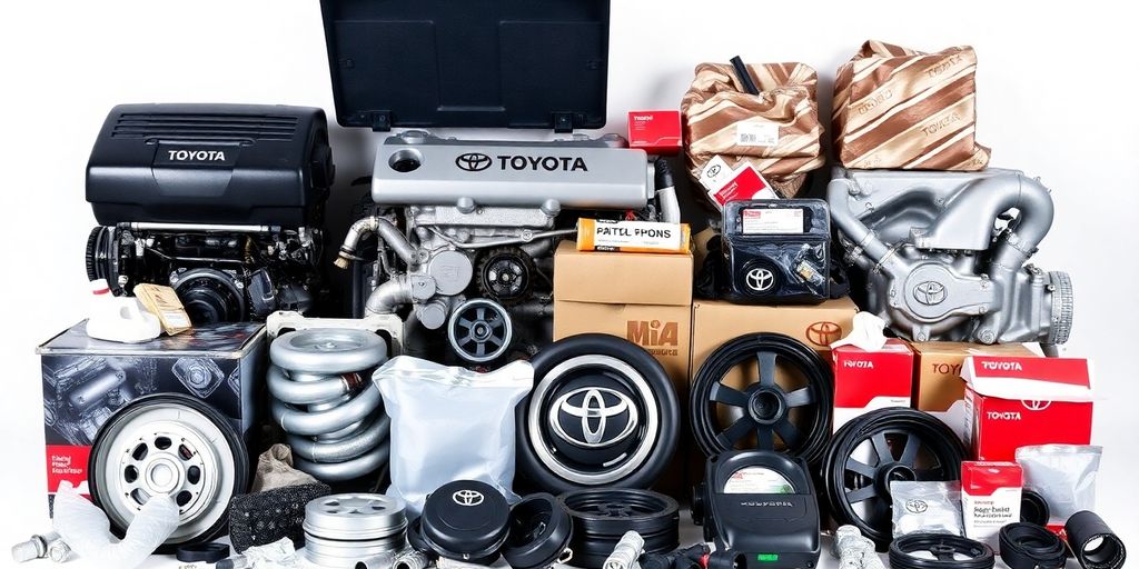 Genuine Toyota parts displayed neatly.