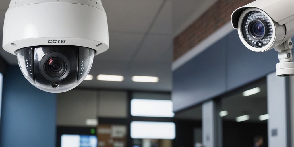 Analogue and IP CCTV cameras side by side.