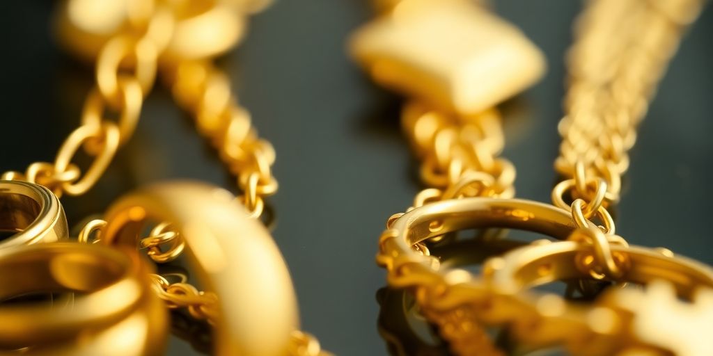 Bijoux en or jaune, mettant en valeur leur éclat.