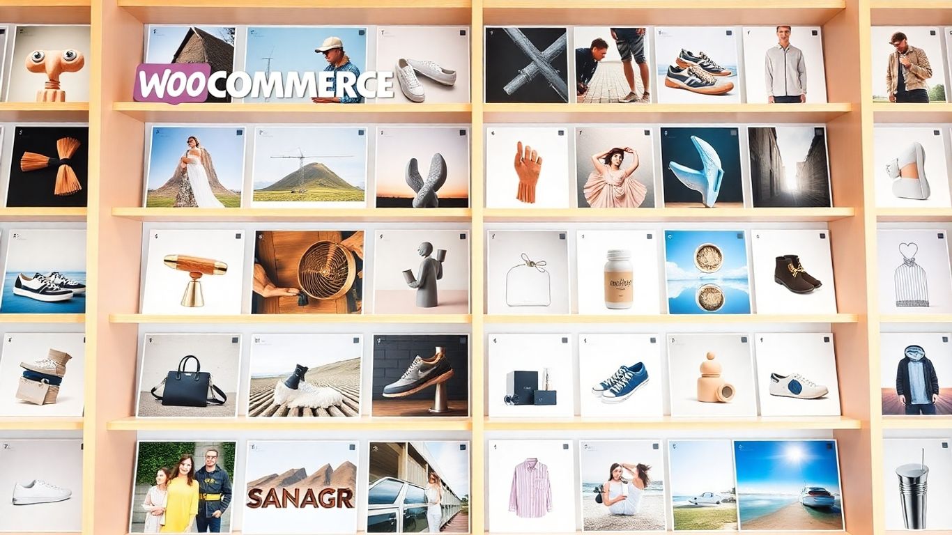 WooCommerce product catalog with organized product images.