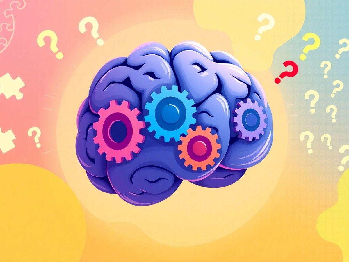 Illustrative image of a brain with gears and puzzle pieces.