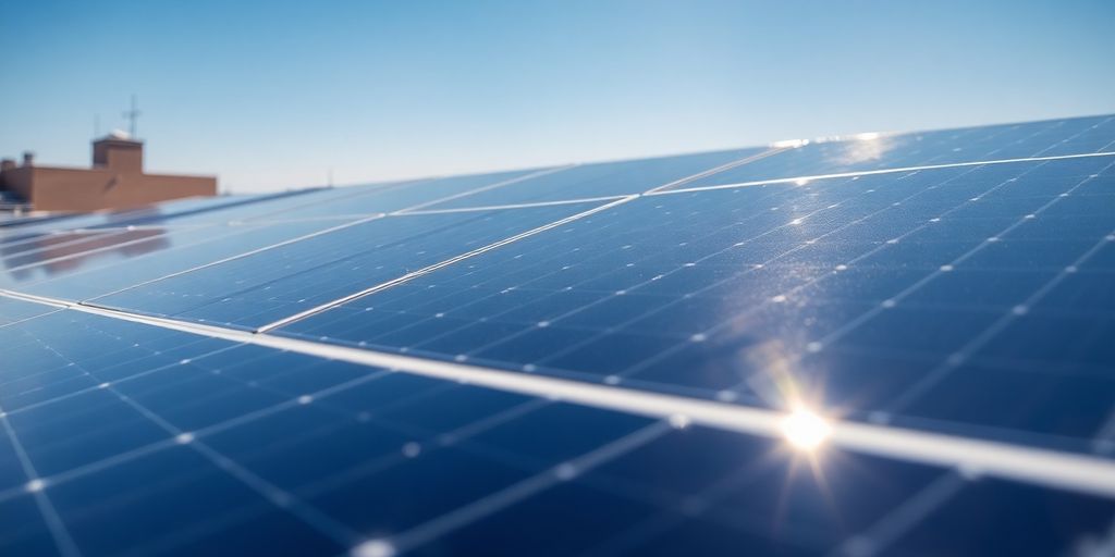 Panneaux solaires sous un soleil éclatant