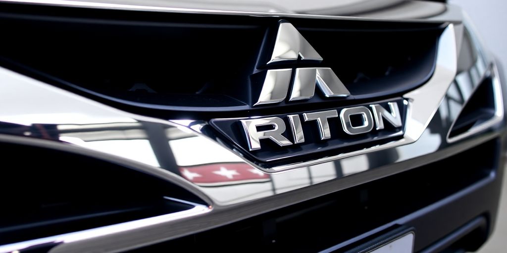 Mitsubishi Triton front grille detail.