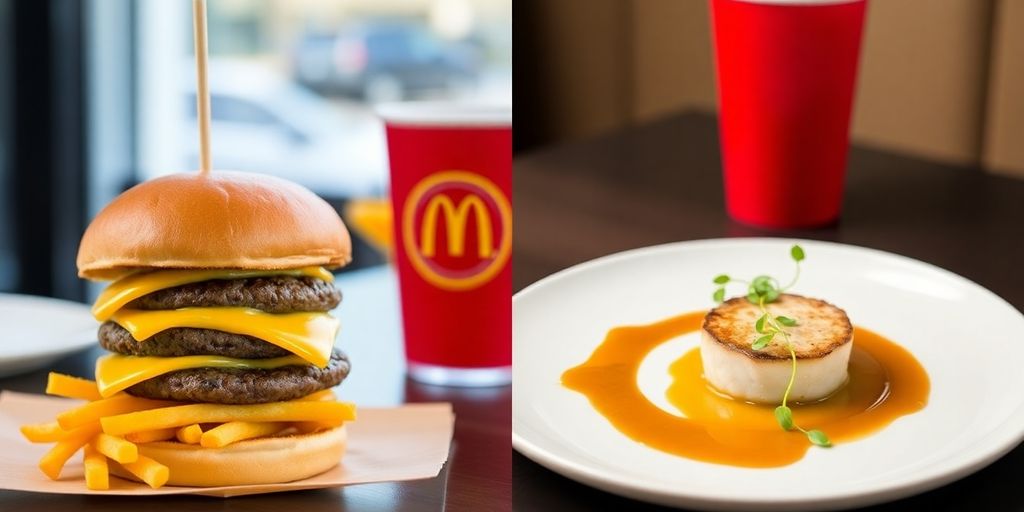 Burger und Gourmetteller im Vergleich