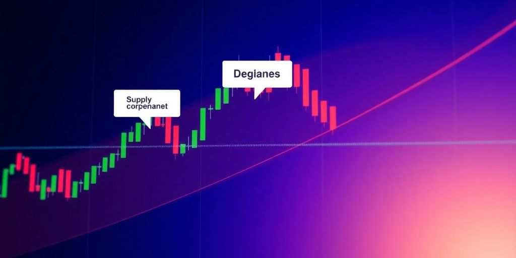 Forex chart with clear supply and demand zones.