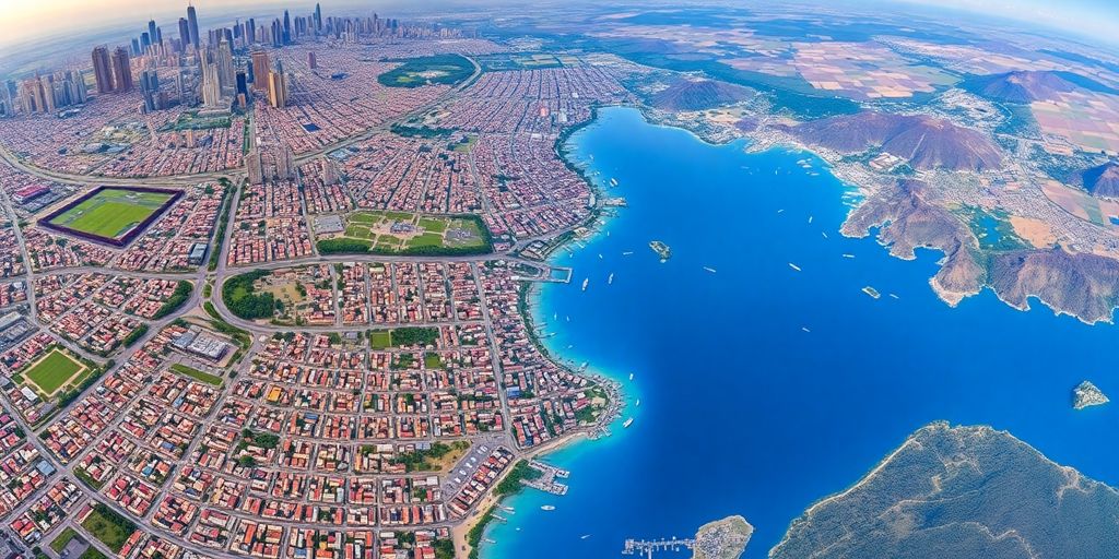 Diverse global population spread across varied landscapes.