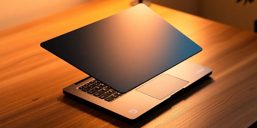 لابتوب ThinkPad X1 Carbon Gen 12 على مكتب خشبي