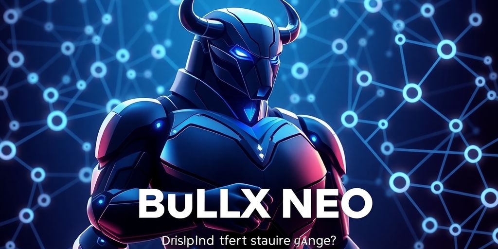 BullX NEO trading bot with digital chain links.