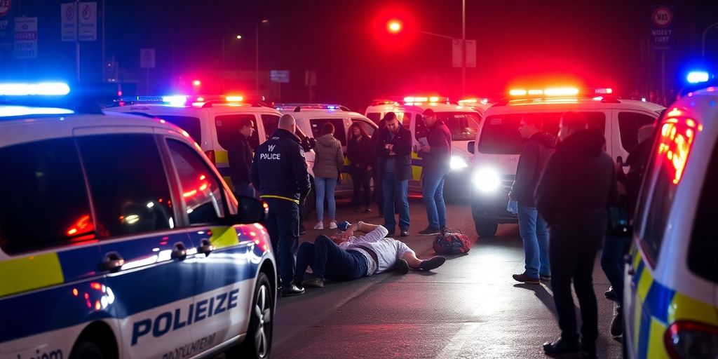 Emergency responders at a crowd incident in Mannheim.