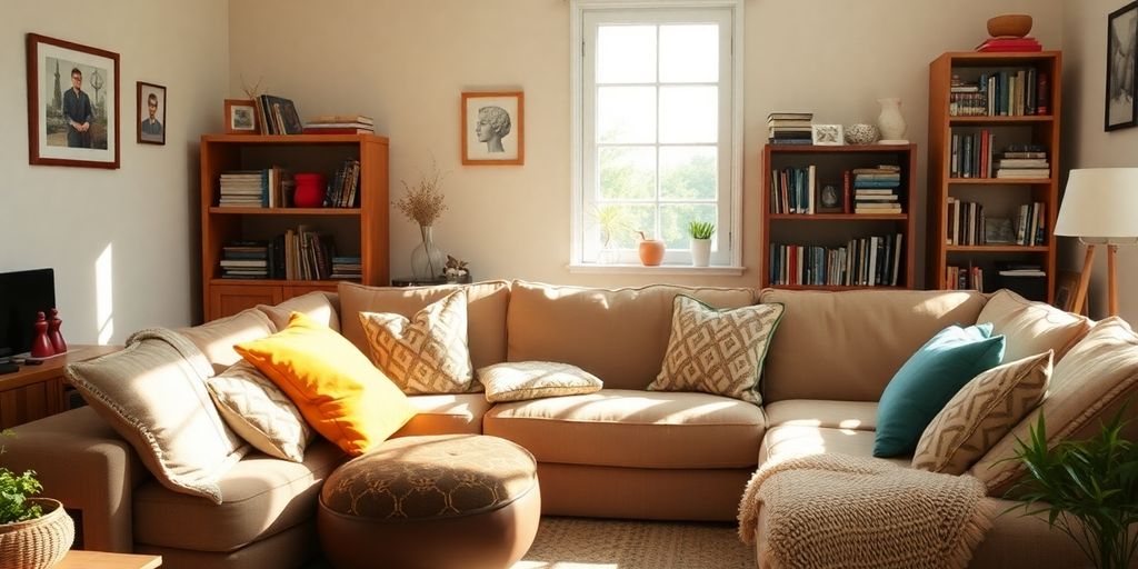 Objetos valiosos en una sala de estar acogedora.