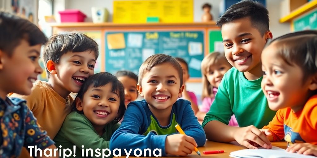 Children learning and growing together in a bright classroom.