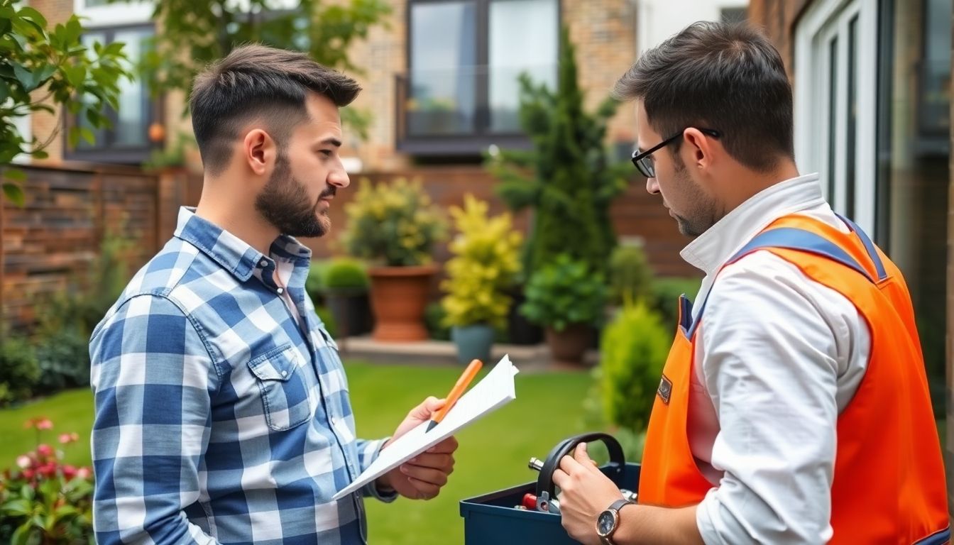 Landlord inspecting property with tools in London.