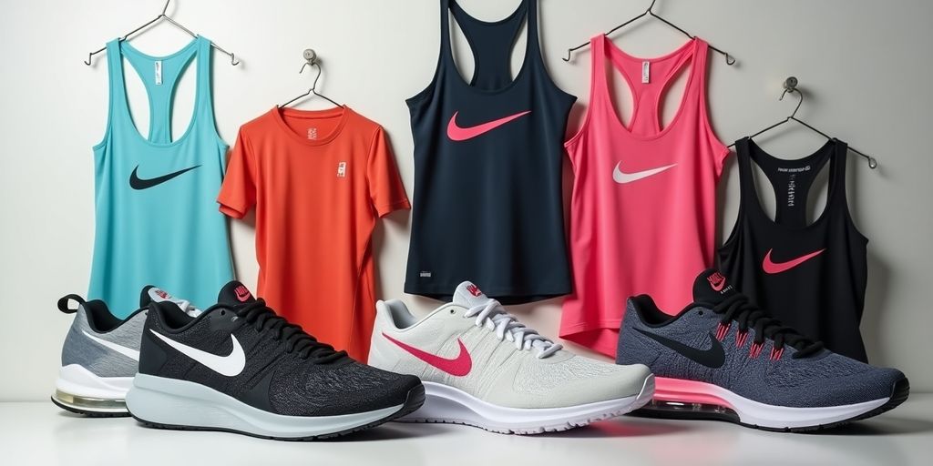 Verschiedene Nike-Produkte auf einem sauberen Hintergrund.