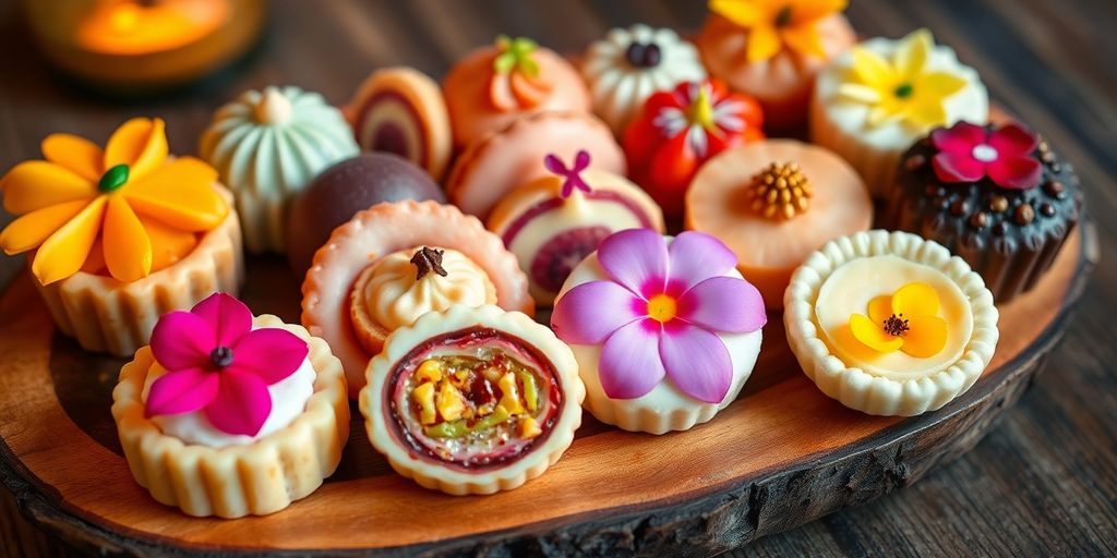 ขนมไทยโบราณสีสันสดใส